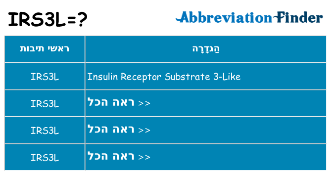 מה הפירוש irs3l