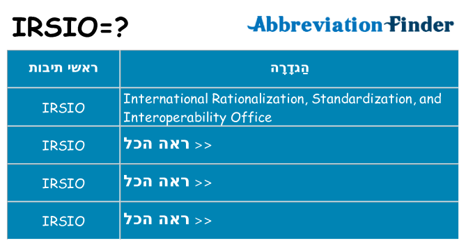מה הפירוש irsio