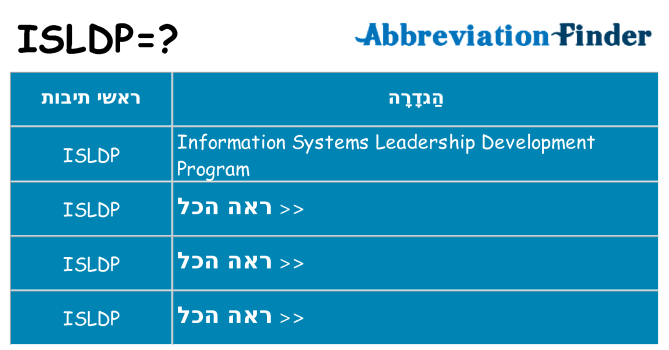 מה הפירוש isldp