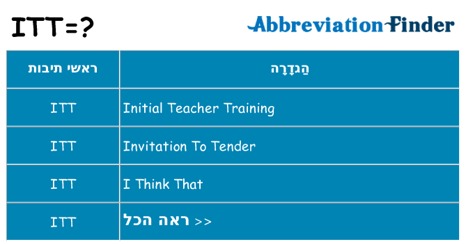 מה הפירוש itt