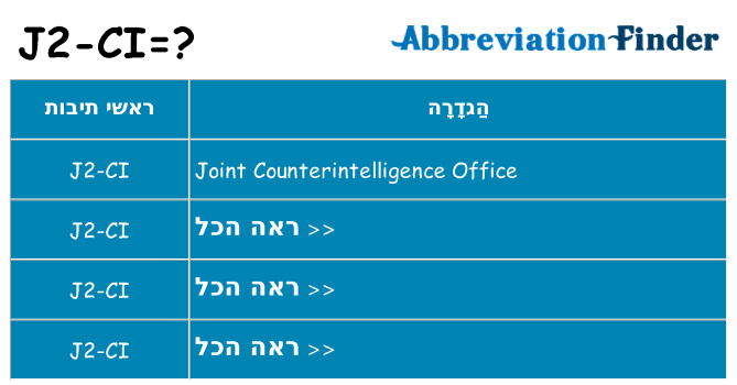 מה הפירוש j2-ci
