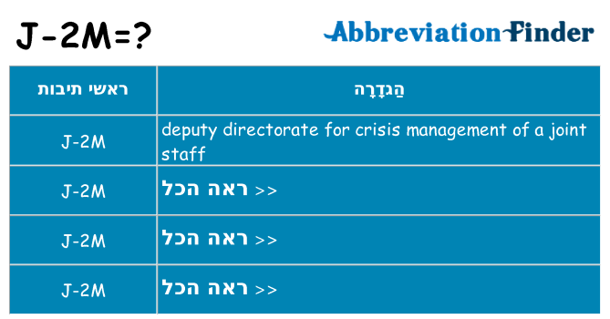 מה הפירוש j-2m