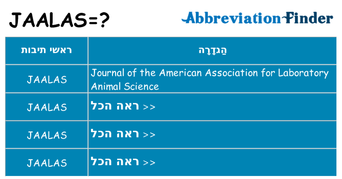 מה הפירוש jaalas