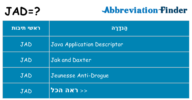מה הפירוש jad
