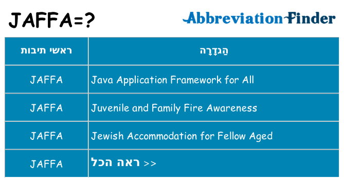 מה הפירוש jaffa