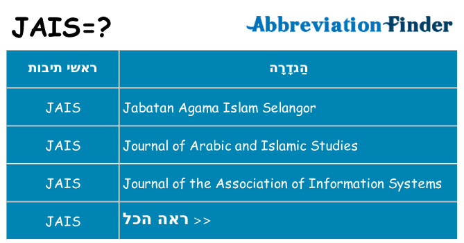 מה הפירוש jais