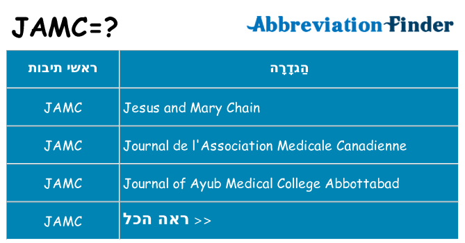 מה הפירוש jamc