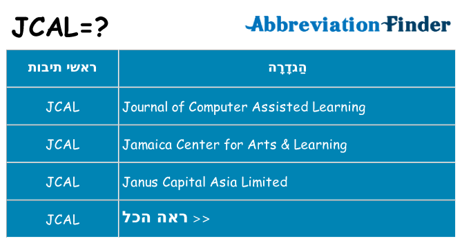 מה הפירוש jcal