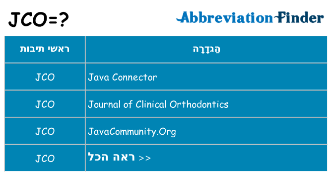 מה הפירוש jco