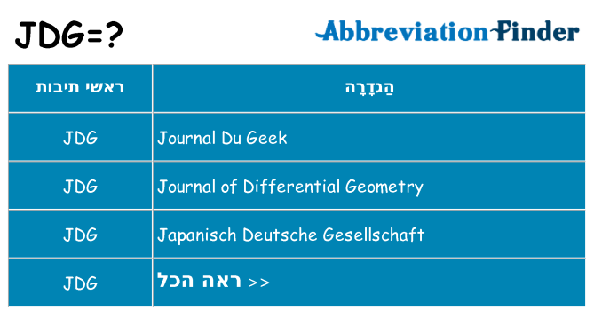 מה הפירוש jdg