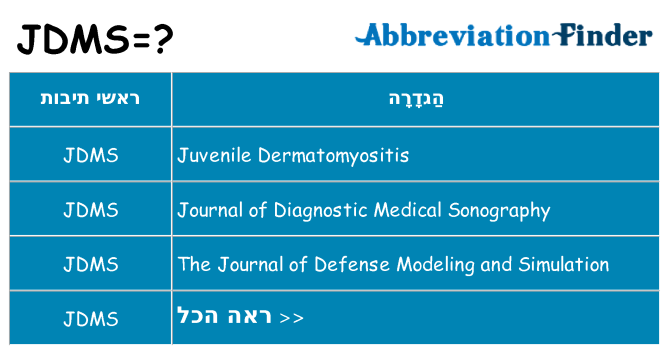 מה הפירוש jdms