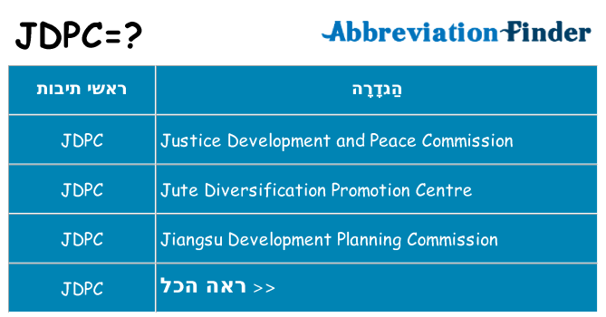 מה הפירוש jdpc
