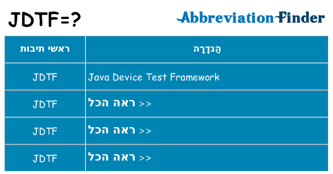 מה הפירוש jdtf
