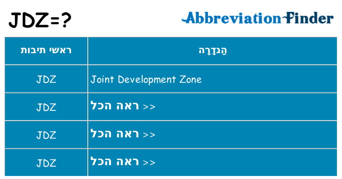מה הפירוש jdz