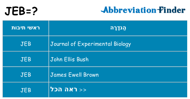 מה הפירוש jeb