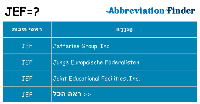 מה הפירוש jef