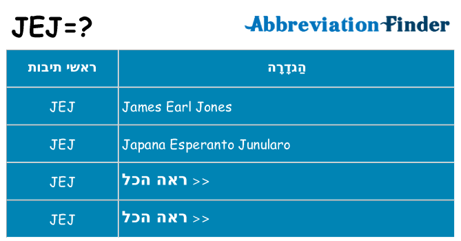 מה הפירוש jej