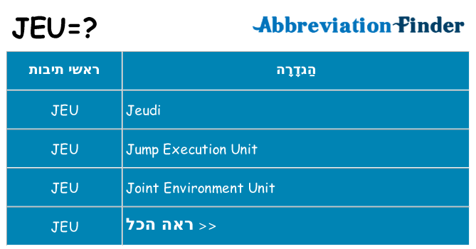 מה הפירוש jeu