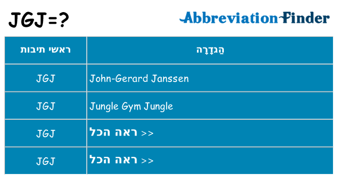 מה הפירוש jgj