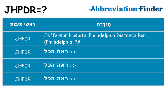 מה הפירוש jhpdr