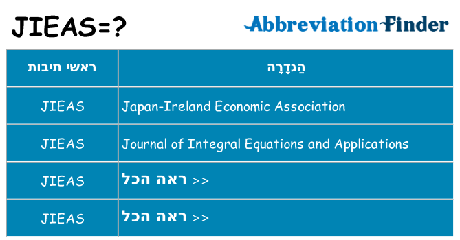 מה הפירוש jieas