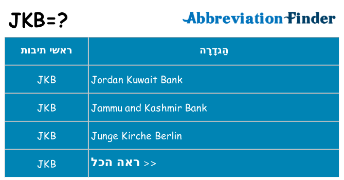 מה הפירוש jkb
