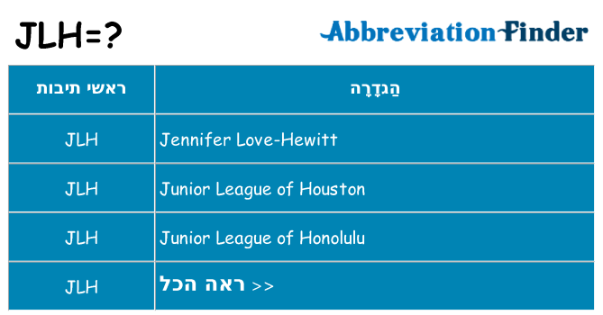מה הפירוש jlh