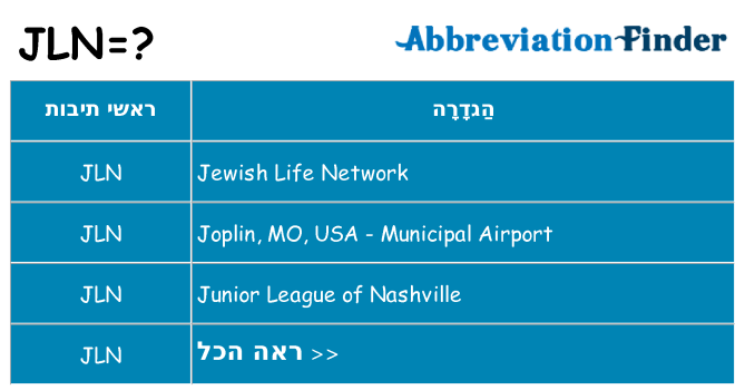 מה הפירוש jln