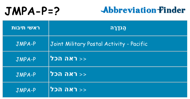 מה הפירוש jmpa-p