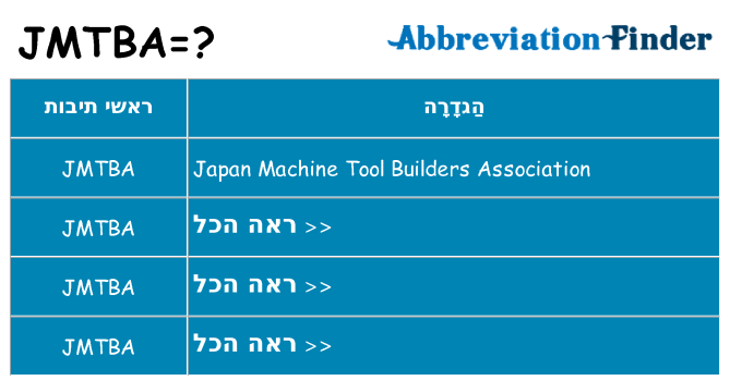 מה הפירוש jmtba