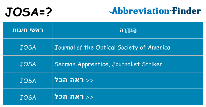 מה הפירוש josa