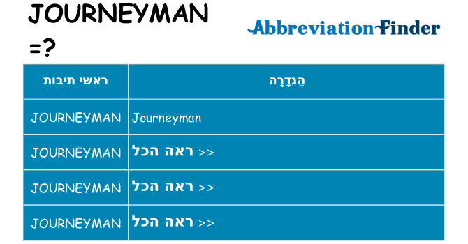 מה הפירוש journeyman