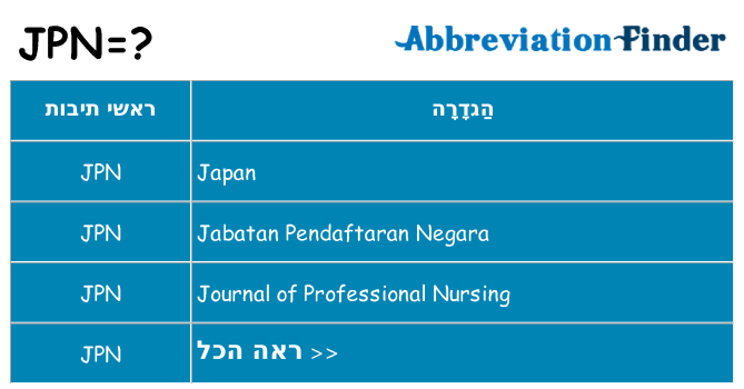 מה הפירוש jpn
