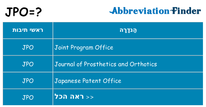 מה הפירוש jpo