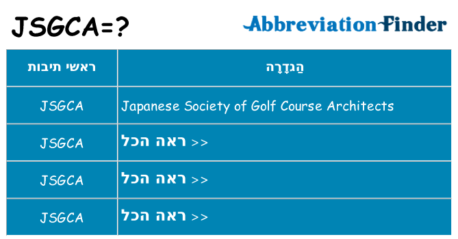מה הפירוש jsgca