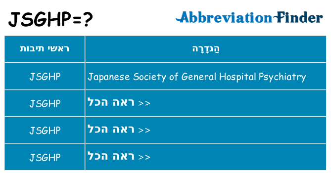 מה הפירוש jsghp