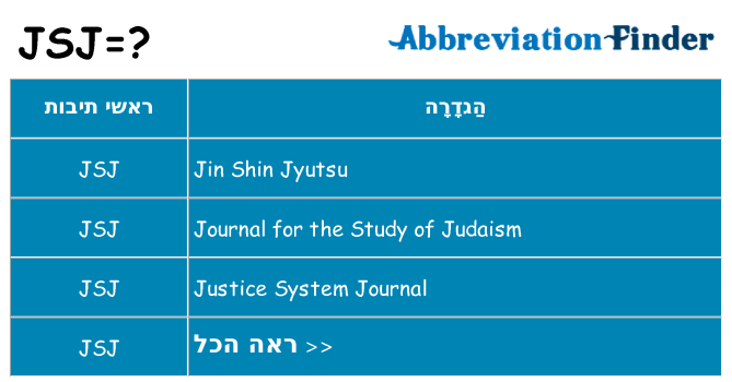 מה הפירוש jsj