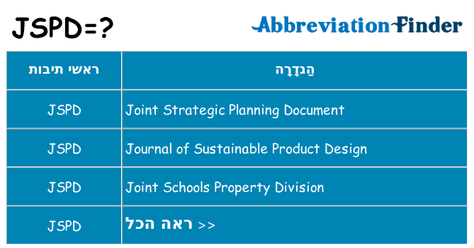 מה הפירוש jspd