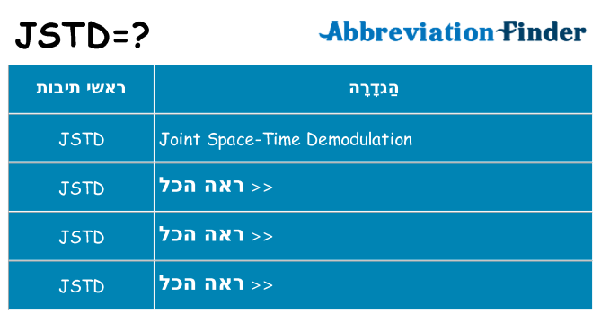 מה הפירוש jstd