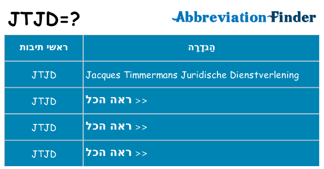 מה הפירוש jtjd
