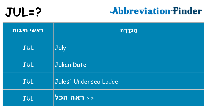 מה הפירוש jul