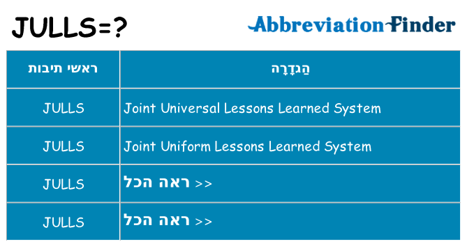 מה הפירוש julls