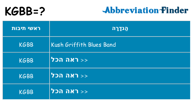 מה הפירוש kgbb