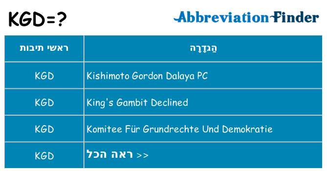 מה הפירוש kgd