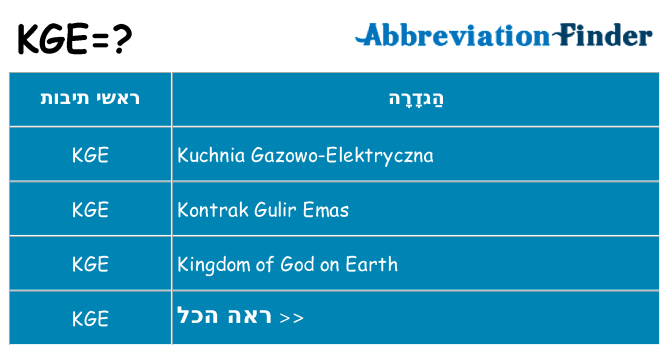 מה הפירוש kge