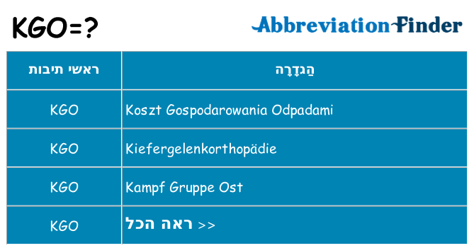 מה הפירוש kgo