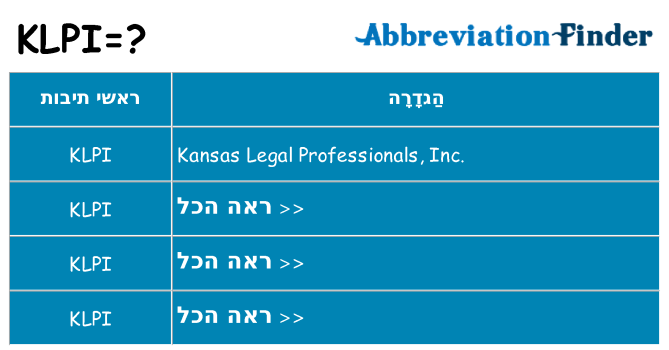 מה הפירוש klpi