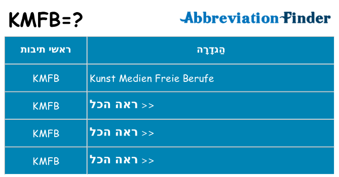 מה הפירוש kmfb