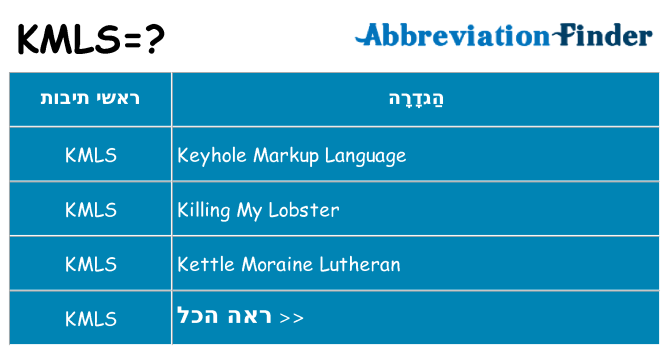 מה הפירוש kmls