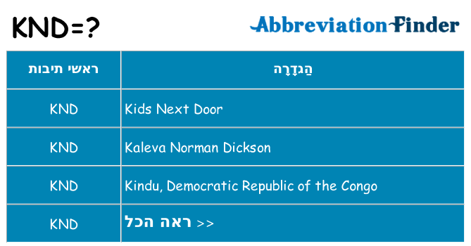 מה הפירוש knd